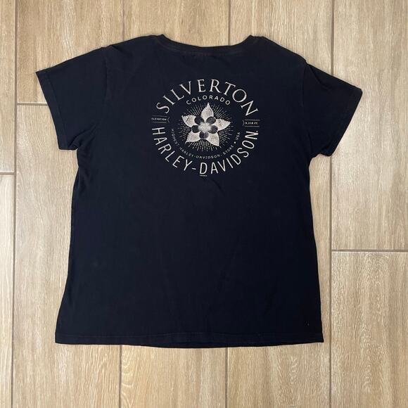 Harley-Davidson Silverton Colorado Dealer Tee Women’s XXL Pink Spray Logo - Picture 2 of 11